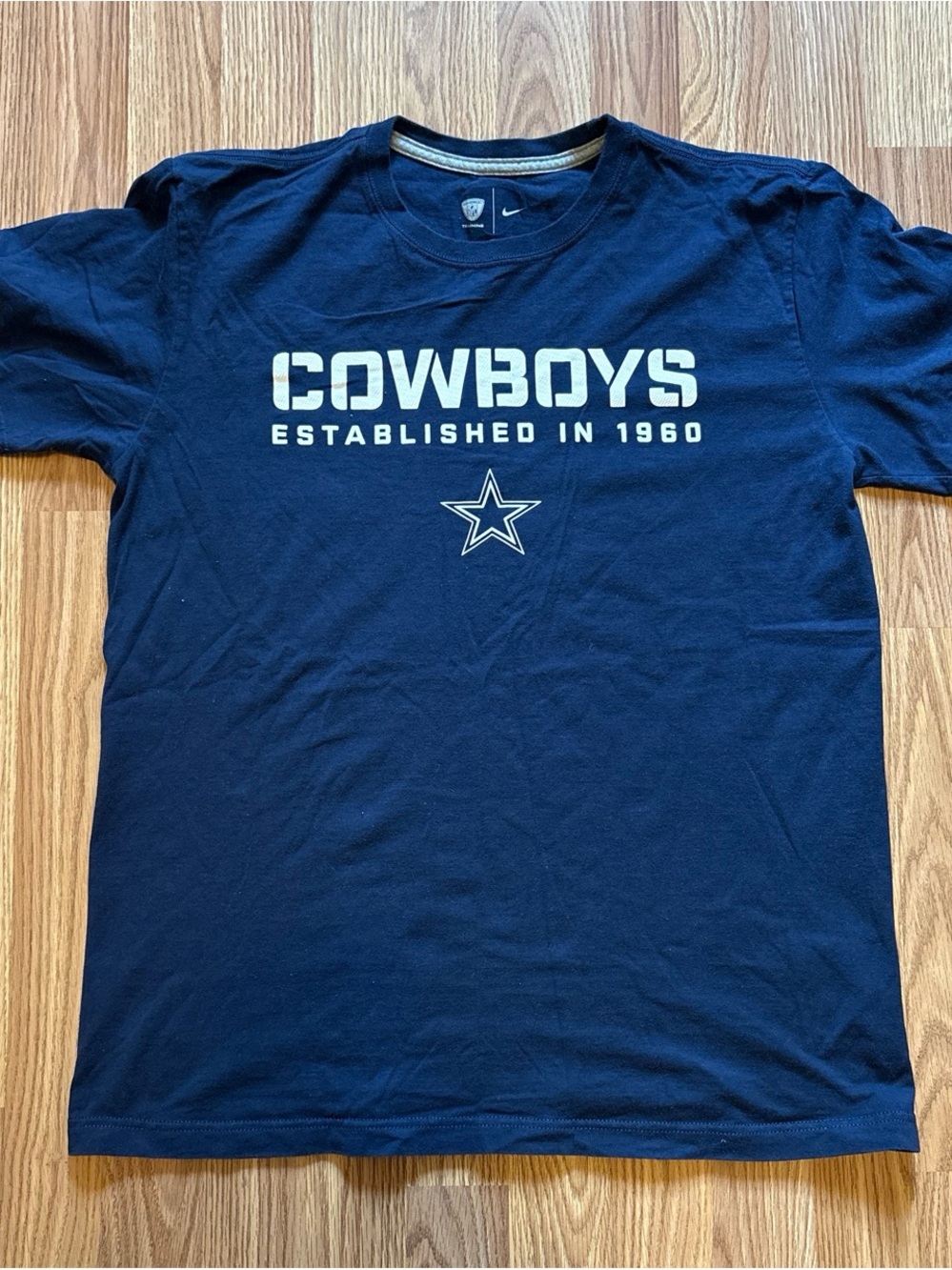 Equipment Navy Graphic 'COWBOYS' Short Sleeve Tee